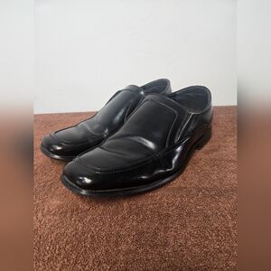 Stacy Adams Black Leather Slip-On Loafers